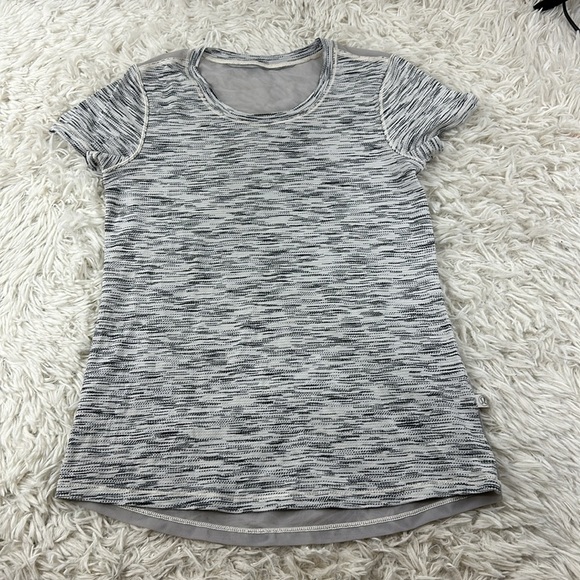 Lululemon Beat The Heat Short Sleeve Tiger Space Dye Black White - Picture 1 of 4